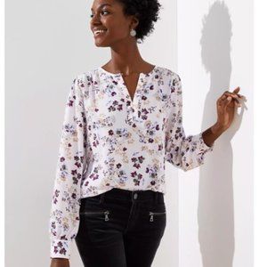 LOFT Garden Keyhole Blouse Creole Pink